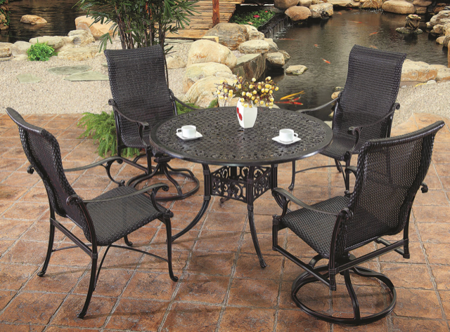 Michigan Woven Cast Aluminum Dining Set